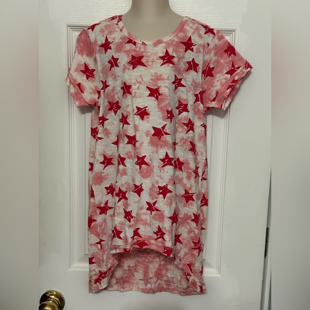 Blu by Blu Red White Stars Tunic Sz 12 NWOT